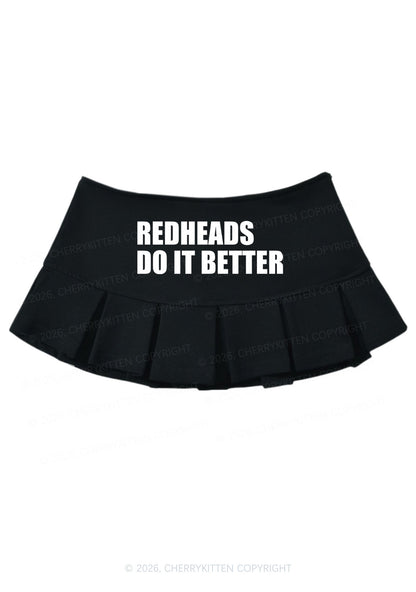 Redheads Do It Better Y2K Mini Pleated Skirts Cherrykitten