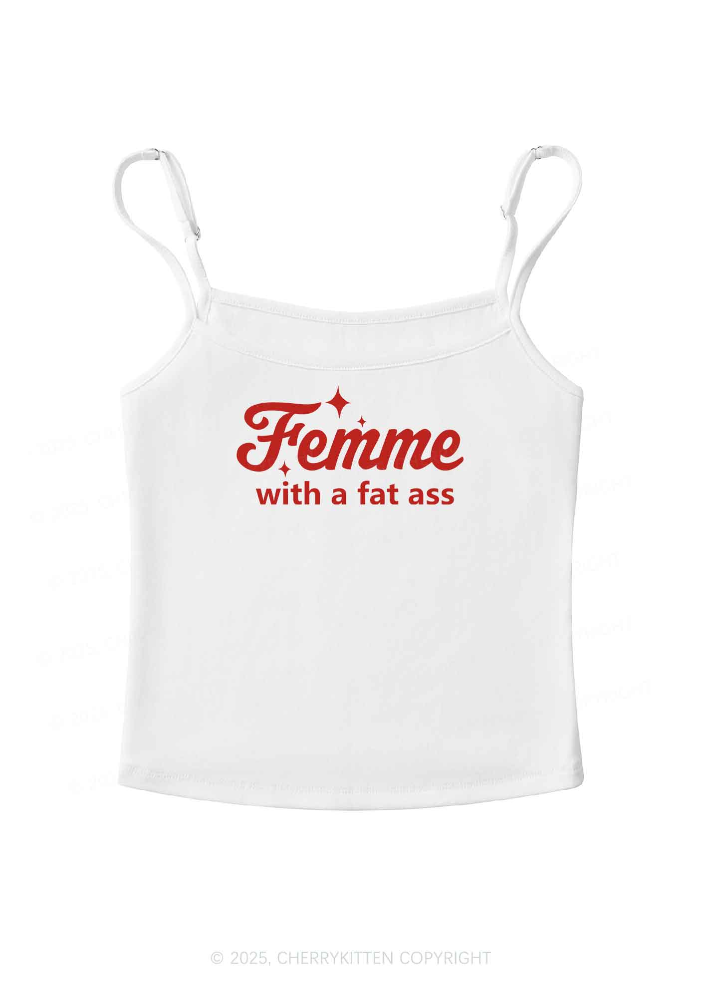 Femme With Fat Axx Pride Y2K Spaghetti Strap Cami Cherrykitten