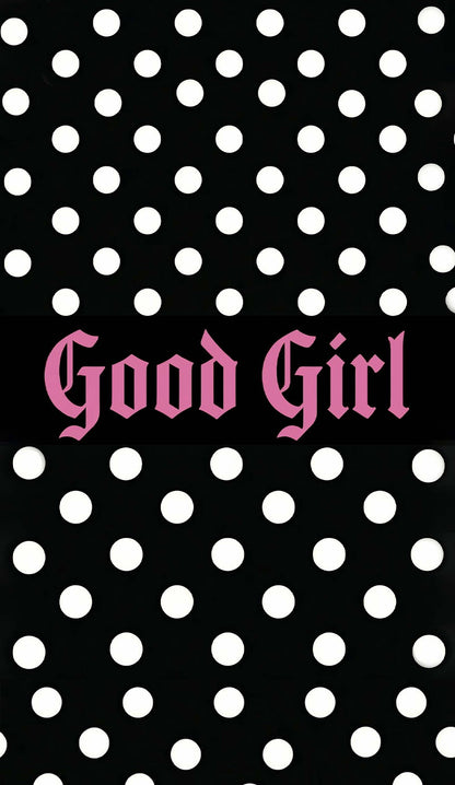 Good Girl White Dots On Black Y2K Phone Case Cherrykitten