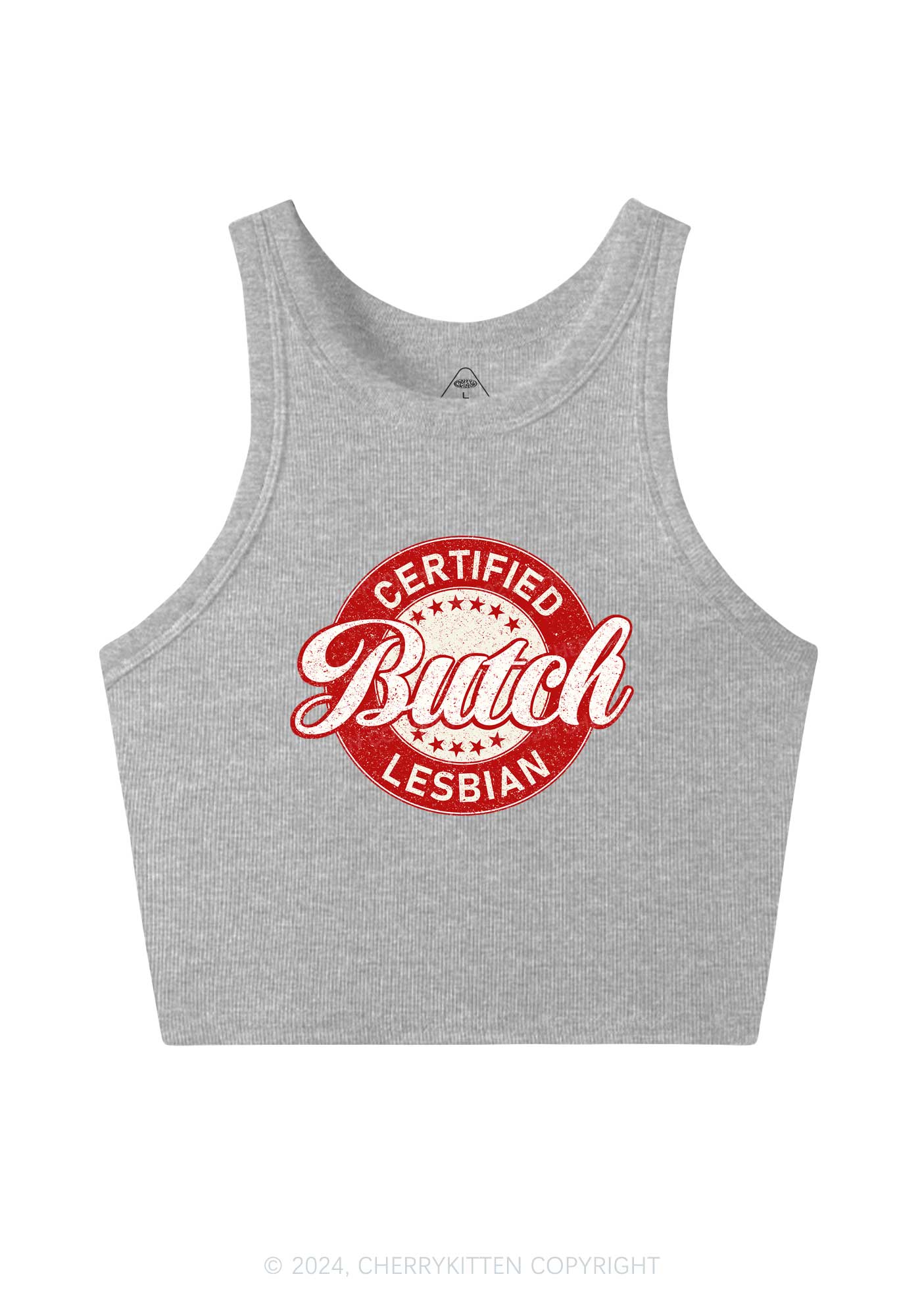 Certified Butch Lesbian Y2K Crop Tank Top Cherrykitten