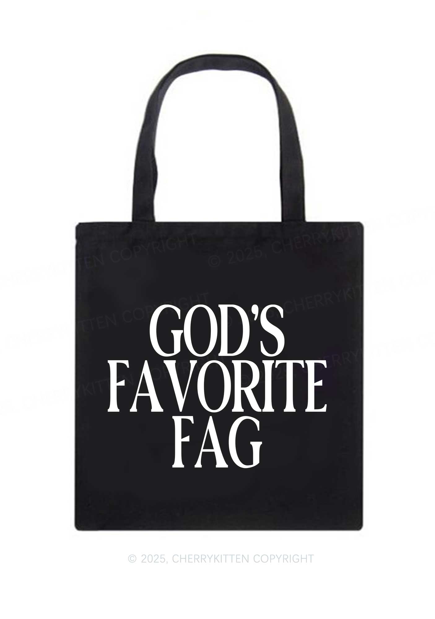 Gods Favorite Fag Pride Y2K Canvas Tote Bag Cherrykitten