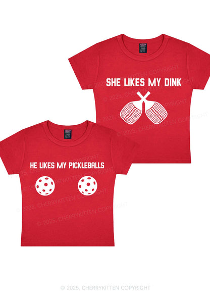 Pickleball Couple Y2K Valentine's Day Baby Tee Cherrykitten