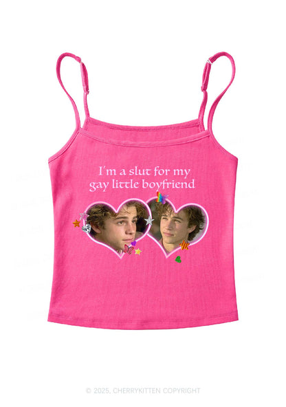 Custom Slxt Gay BF Photo Y2K Spaghetti Strap Cami Cherrykitten