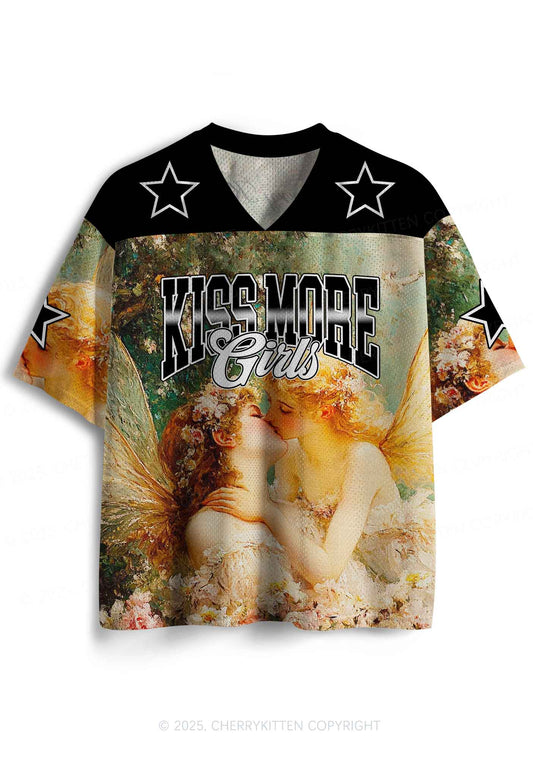 Custom Kiss More Girls Lesbian Pride Y2K Sport Jersey Shirts Cherrykitten