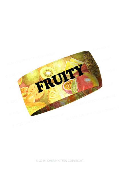 Orange Fruity Pride Y2K Print Headband Cherrykitten