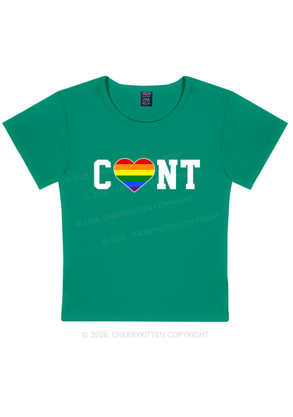 Rainbow Heart Cxxt Pride Y2K Baby Tee Cherrykitten