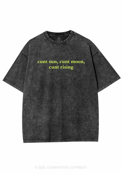 Sun Moon Rising Y2K Shirts Washed Tee Cherrykitten