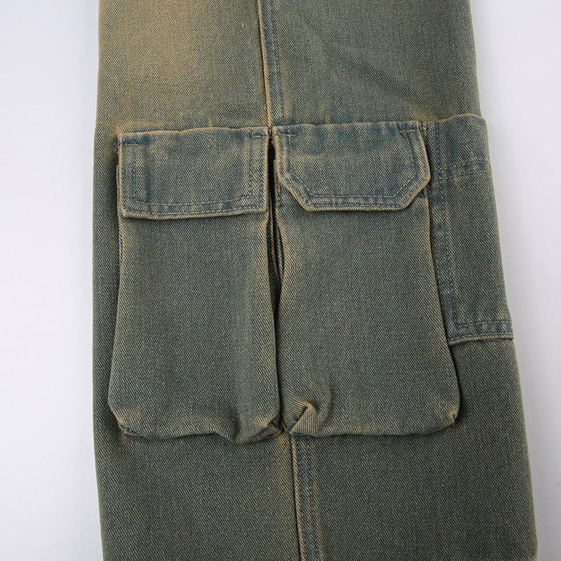 Vintage Low Rise Loose Pocket Panel Pants
