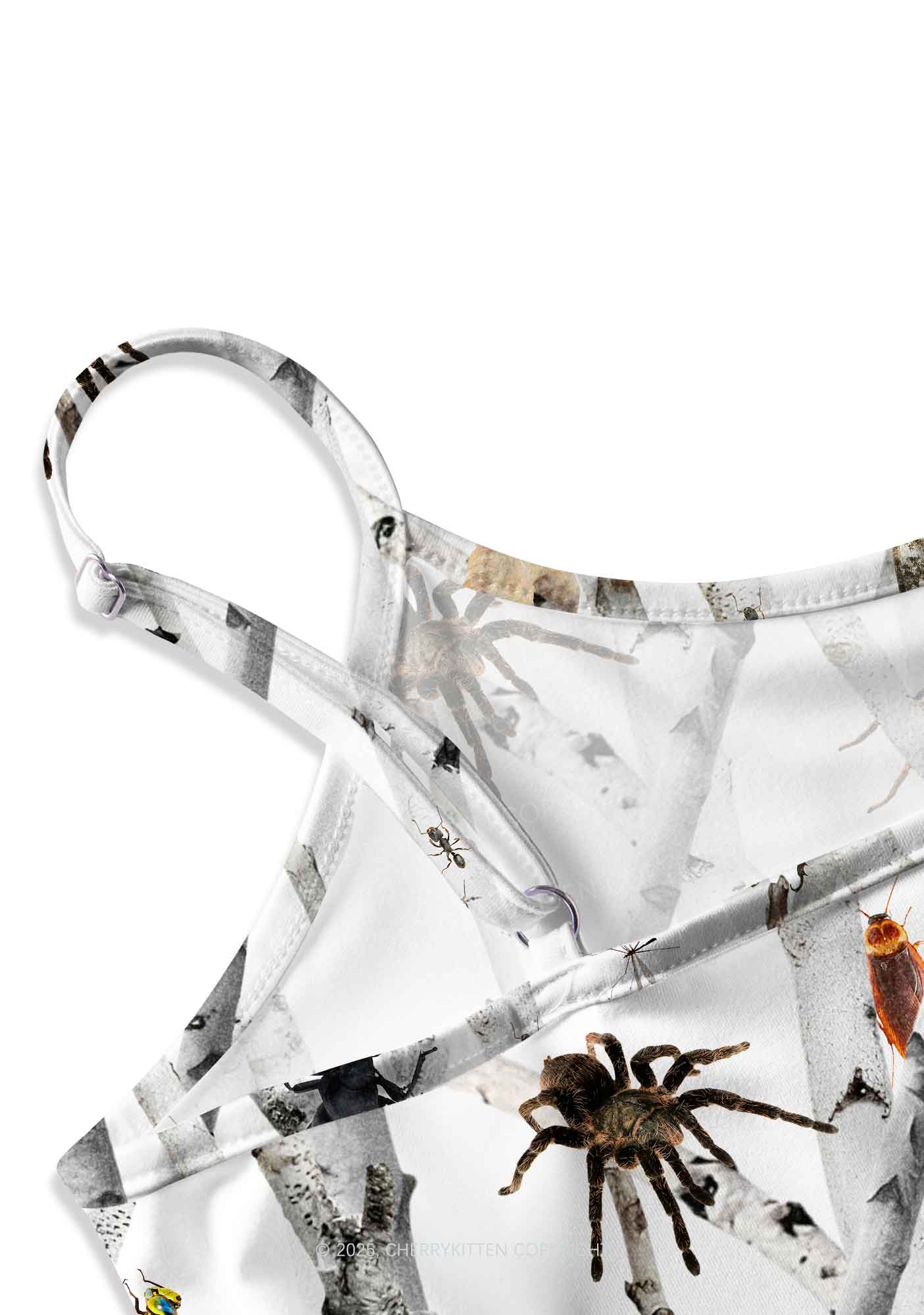 Insects On Birch Y2K Print Slip Dress Cherrykitten