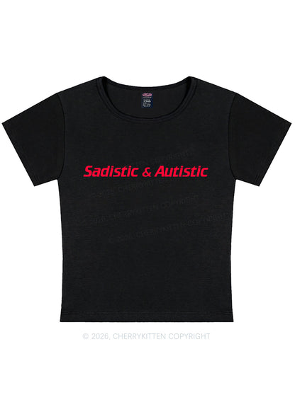 Sadistic Autistic Y2K Baby Tee Cherrykitten