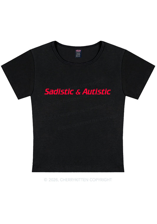 Sadistic Autistic Y2K Baby Tee Cherrykitten