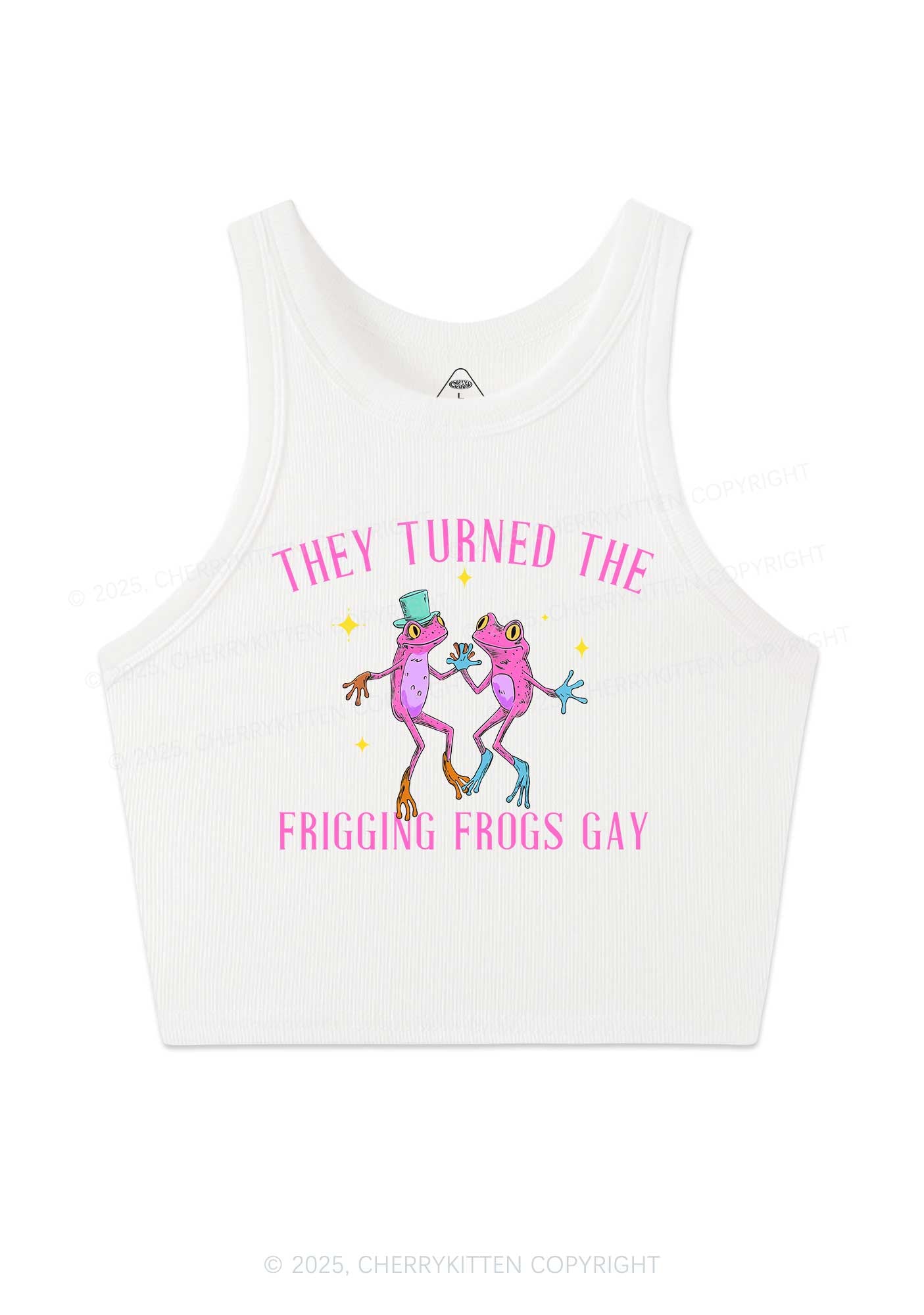 Frogs Gay Pride Y2K Crop Tank Top Cherrykitten