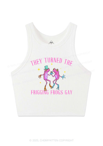 Frogs Gay Pride Y2K Crop Tank Top Cherrykitten