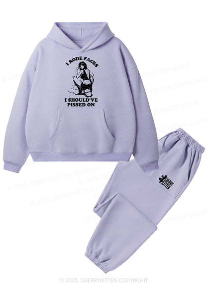 I Rode Faces Y2K Fleece Hoodie Set Cherrykitten