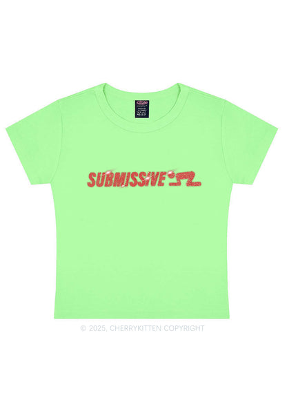 Rhinestone Submissive Man Y2K Baby Tee Cherrykitten