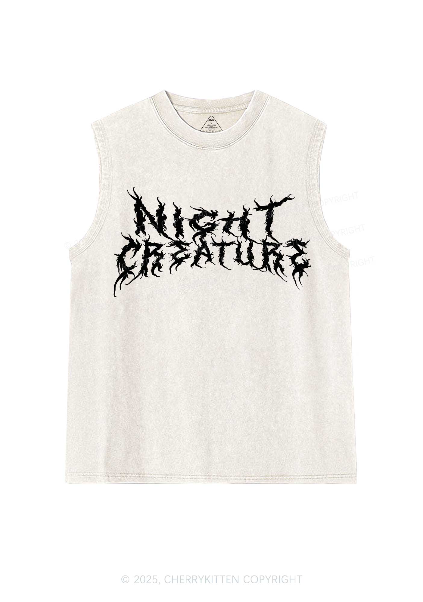 Night Creature Y2K Washed Muscle Tank Cherrykitten