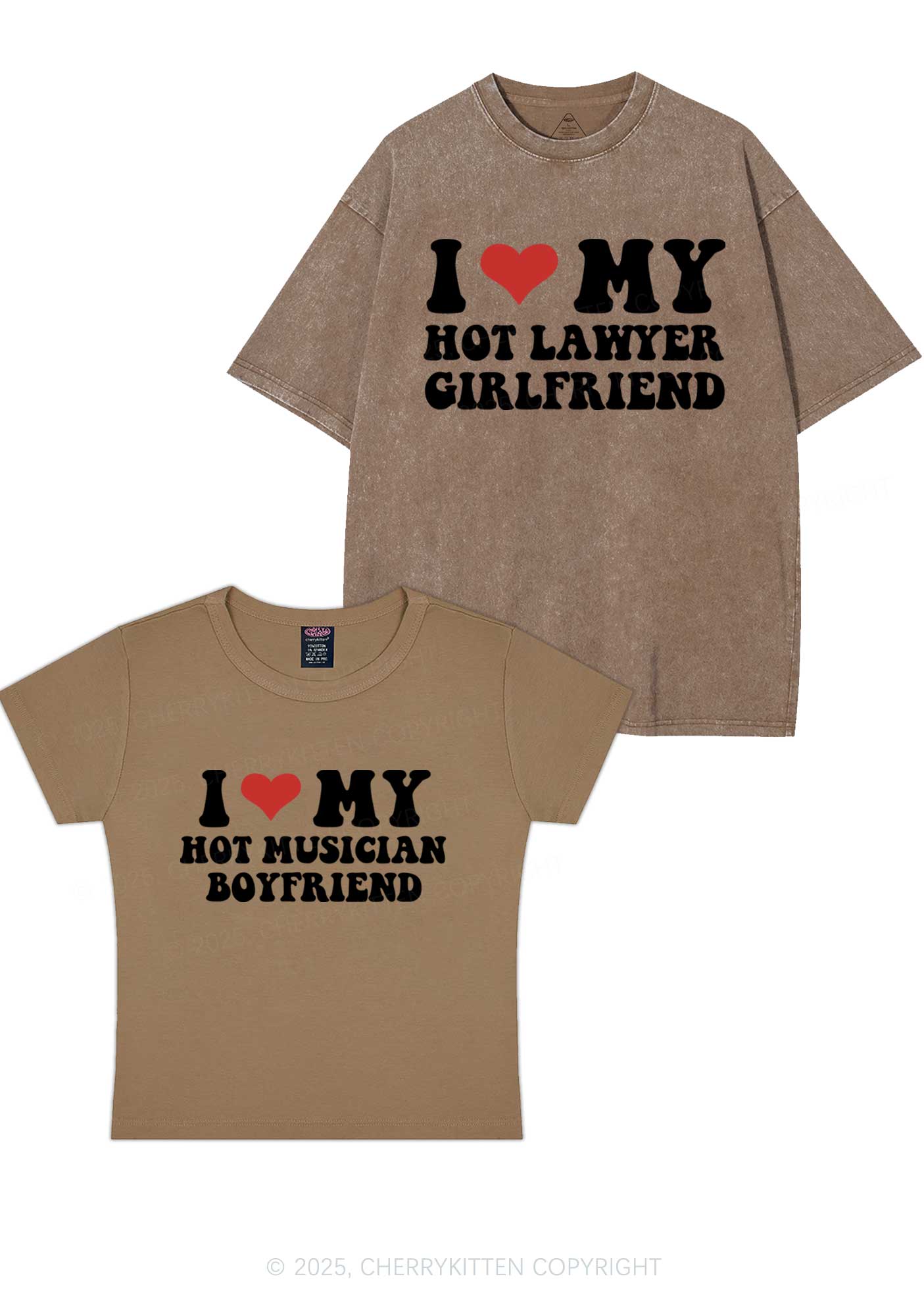 Custom My Hot Lawyer GF Y2K Valentine's Day Couple Shirt Cherrykitten