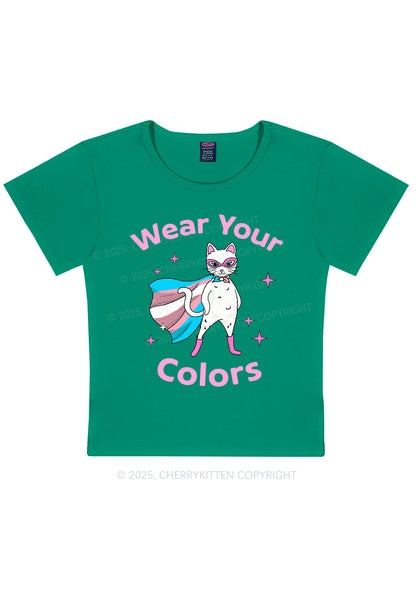 Transgender Flag Cat Pride Y2K Baby Tee Cherrykitten
