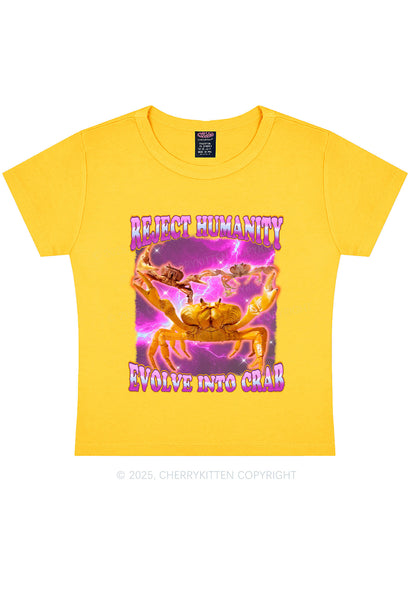 Reject Humanity Crab Y2K Baby Tee Cherrykitten