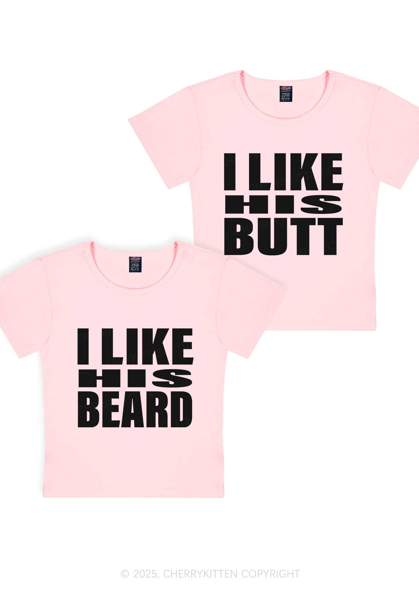 I Like His Beard Y2K Valentine's Day Baby Tee Cherrykitten