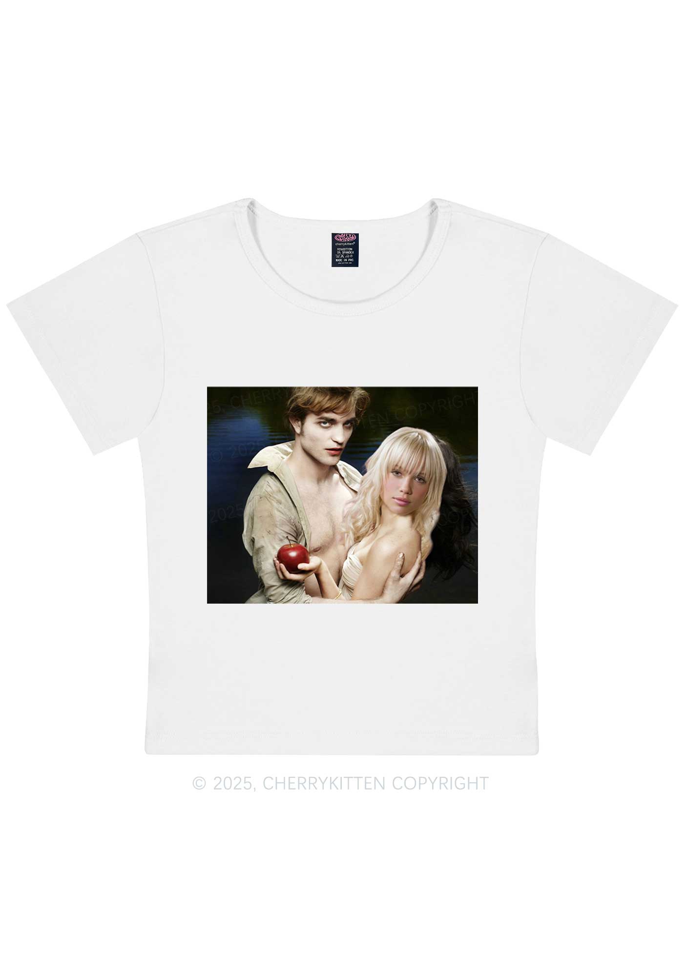 Custom Vampire Lover Photo Y2K Baby Tee Cherrykitten