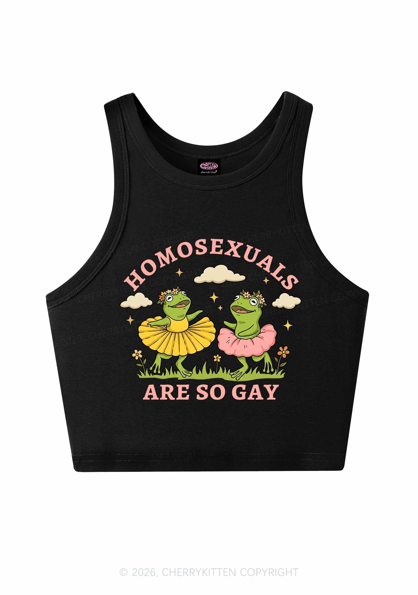 Homosexuals Are So Gay Pride Y2K Crop Tank Top Cherrykitten