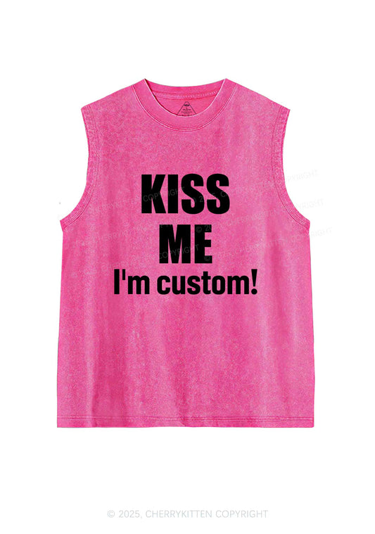 Kiss Me Im Custom Y2K Washed Muscle Tank Cherrykitten