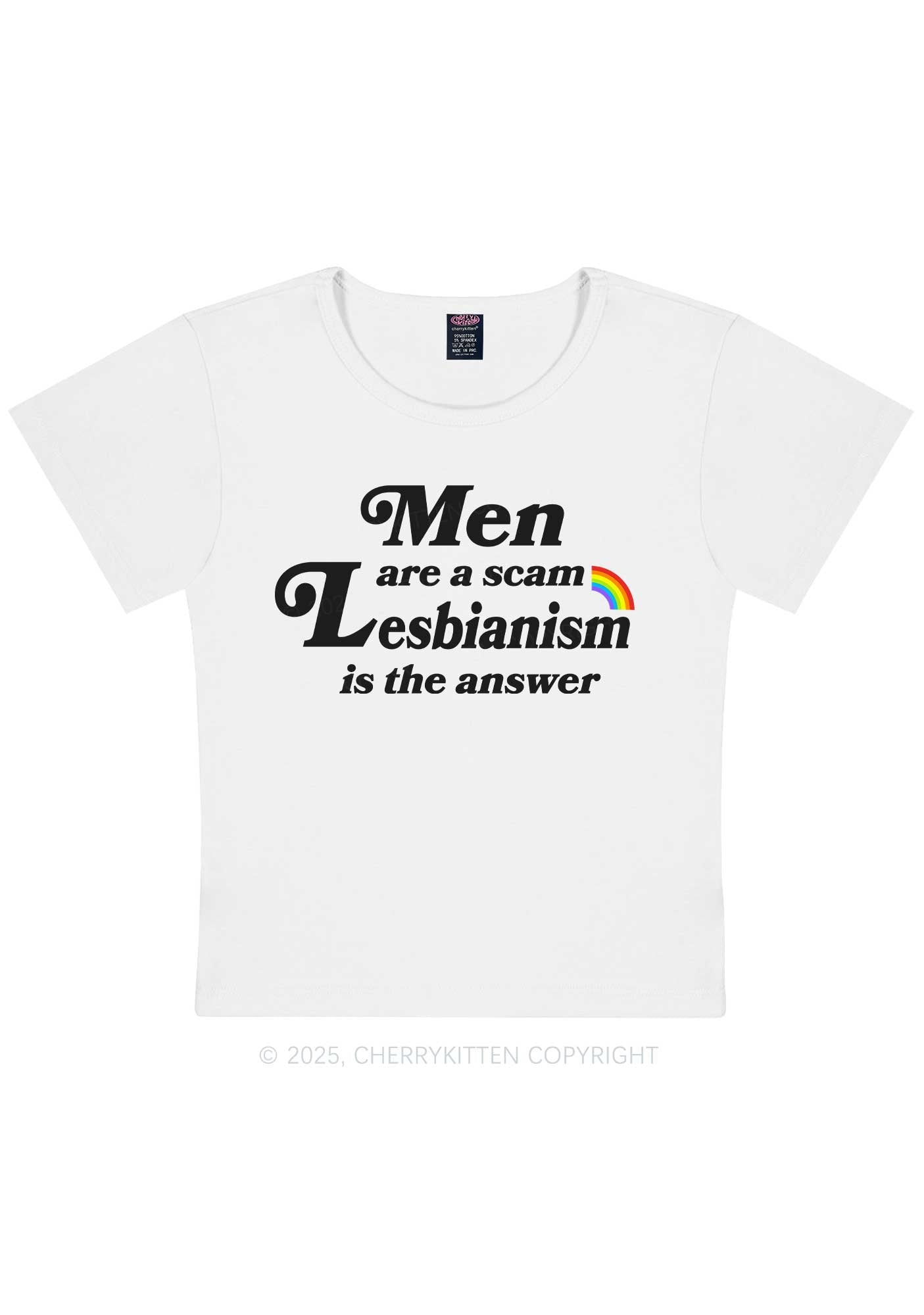 Men Lesbianism Y2K Baby Tee Cherrykitten