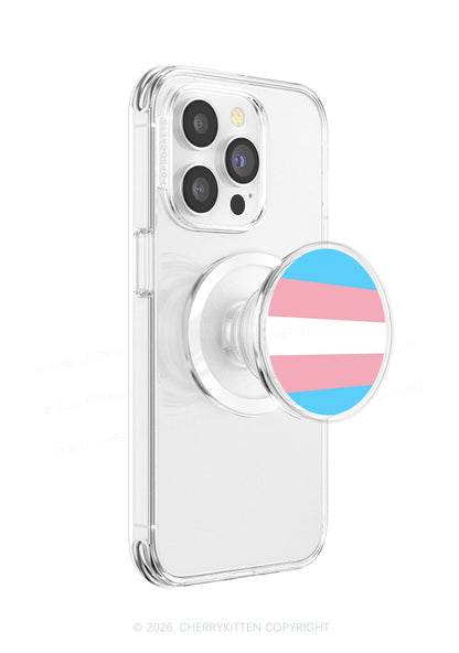 Trans Stripes Pride Y2K Magnetic Phone Grip Holder Cherrykitten