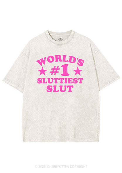 Worlds First Slxttiest Slxt Y2K Shirts Washed Tee Cherrykitten