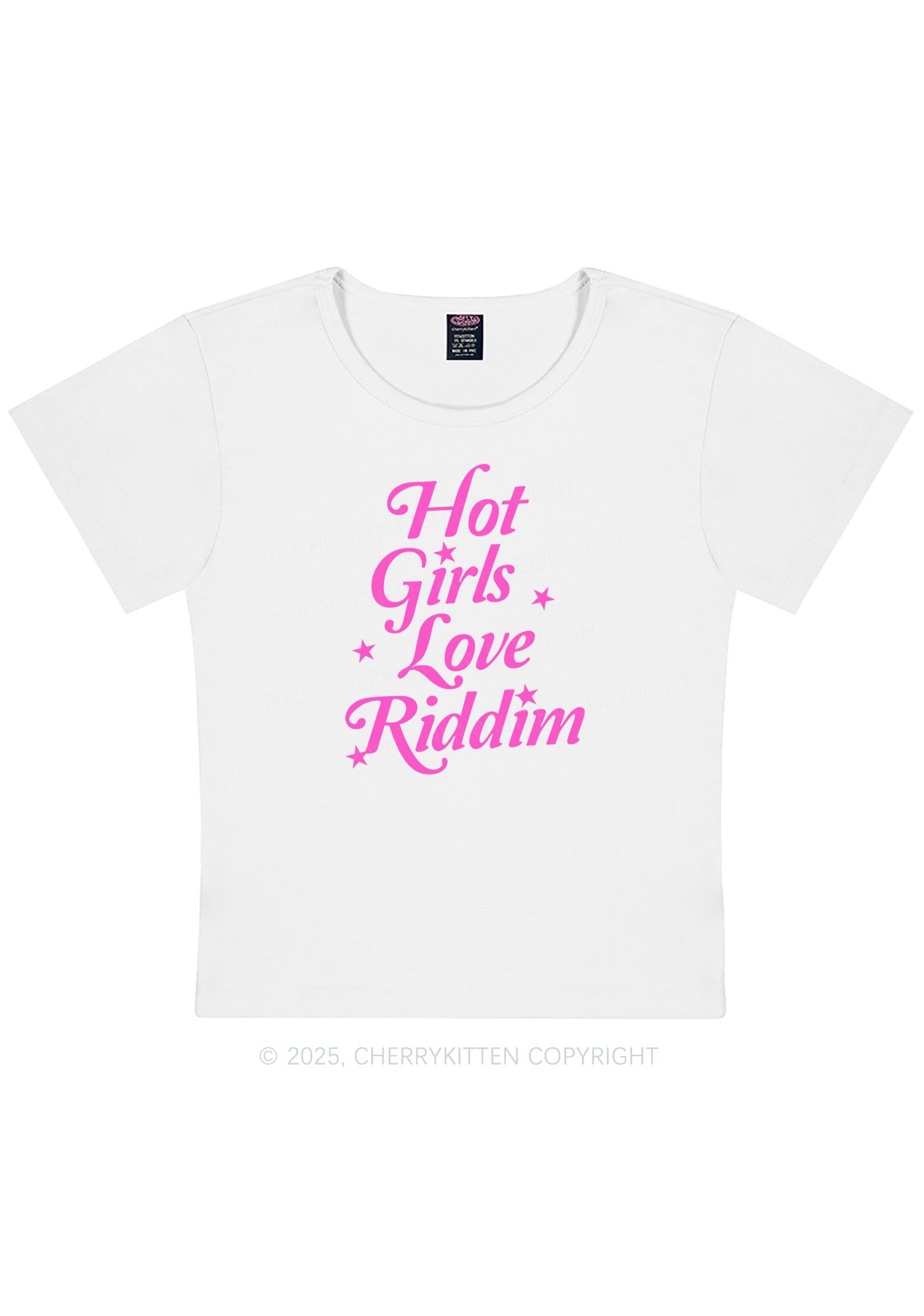 Hot Girls Love Riddim Y2K Baby Tee Cherrykitten
