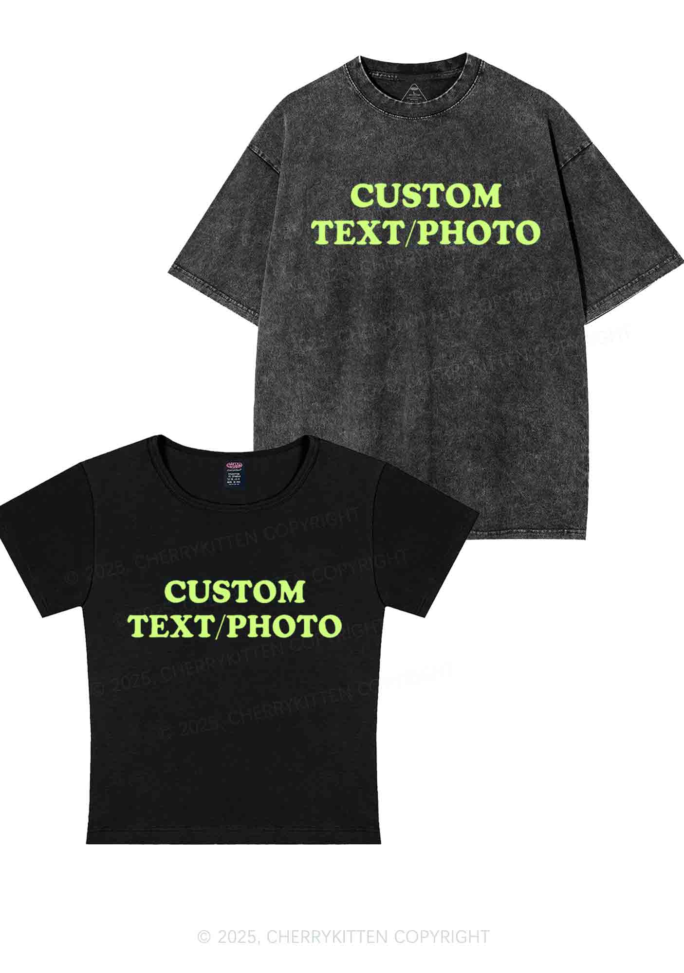 Custom Text Y2K Valentine's Day Couple Shirt Cherrykitten