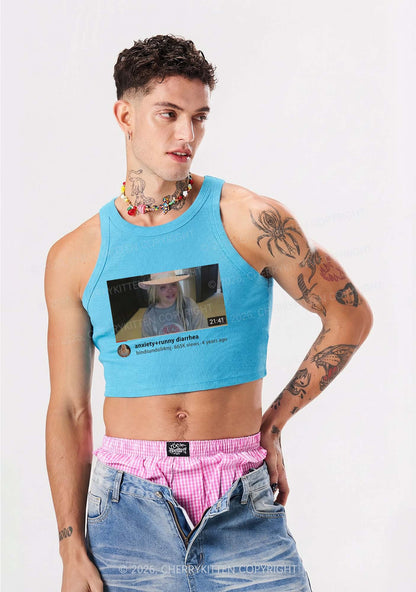 Anxiety Diarrhea Y2K Crop Tank Top Cherrykitten