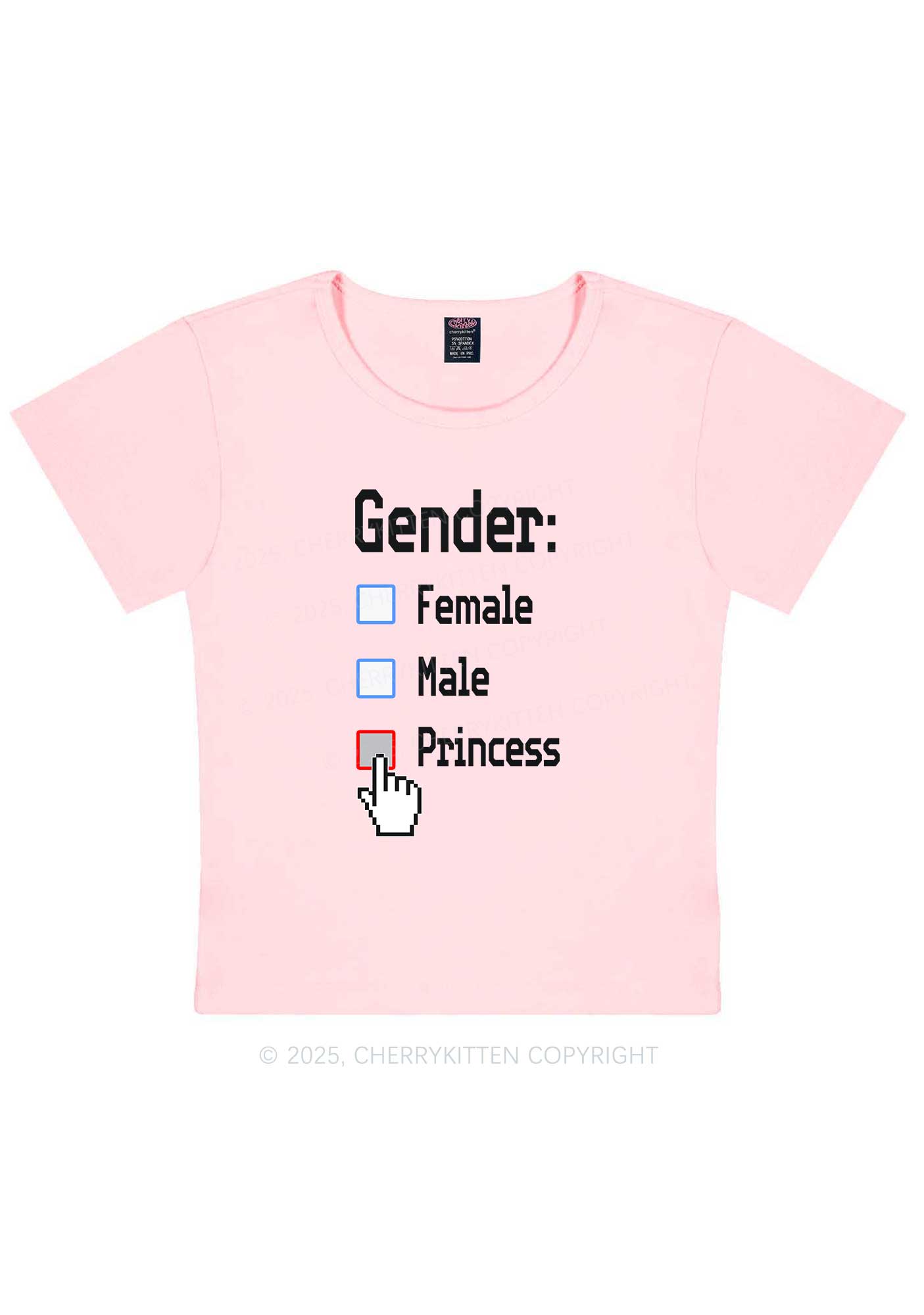 Gender Princess Pride Y2K Baby Tee Cherrykitten