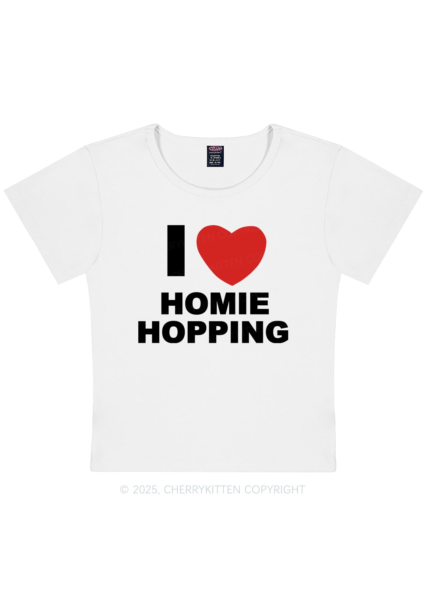 I Love Homie Hopping Y2K Baby Tee Cherrykitten