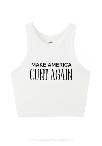 Make America Cxxt Again Y2K Crop Tank Top Cherrykitten