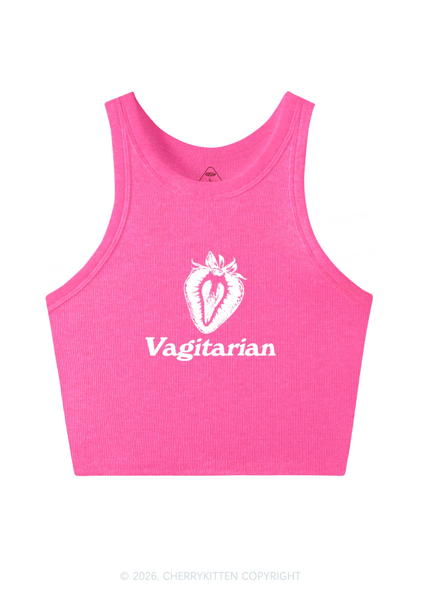 Vagitarian Strawberry Pride Y2K Crop Tank Top Cherrykitten