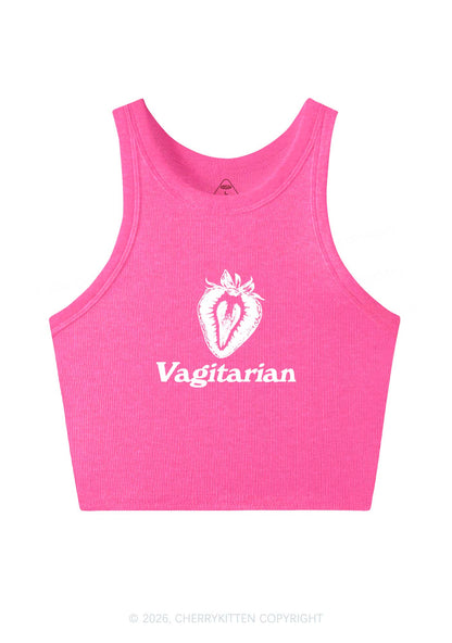 Vagitarian Strawberry Pride Y2K Crop Tank Top Cherrykitten