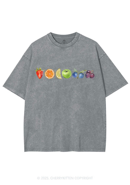 Six Fruity Y2K Shirts Washed Tee Cherrykitten