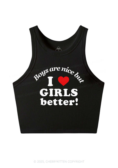 I Love Girls Better Pride Y2K Crop Tank Top Cherrykitten