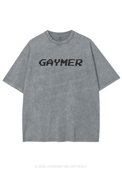 Gaymer Pride Y2K Shirts Washed Tee Cherrykitten