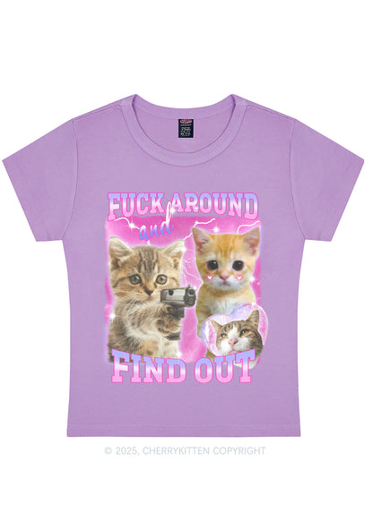 Fxxk Around Cats Y2K Baby Tee Cherrykitten