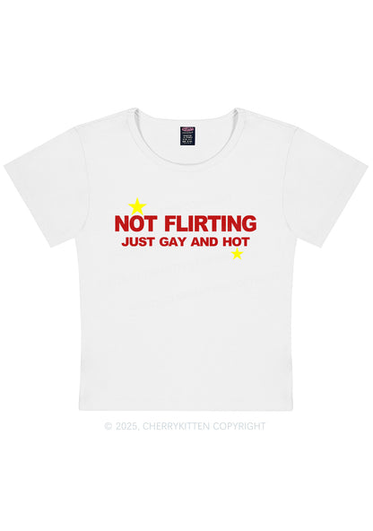 Not Flirting Pride Y2K Baby Tee Cherrykitten