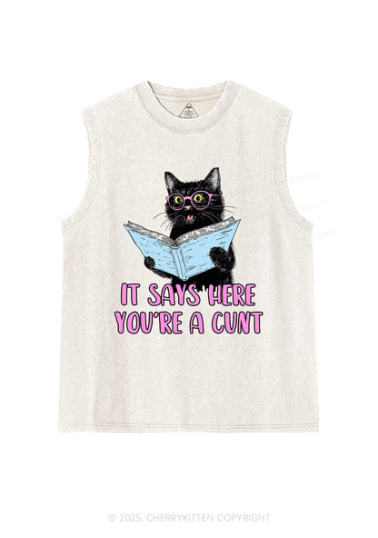 You Are A Cxxt Y2K Washed Muscle Tank Cherrykitten