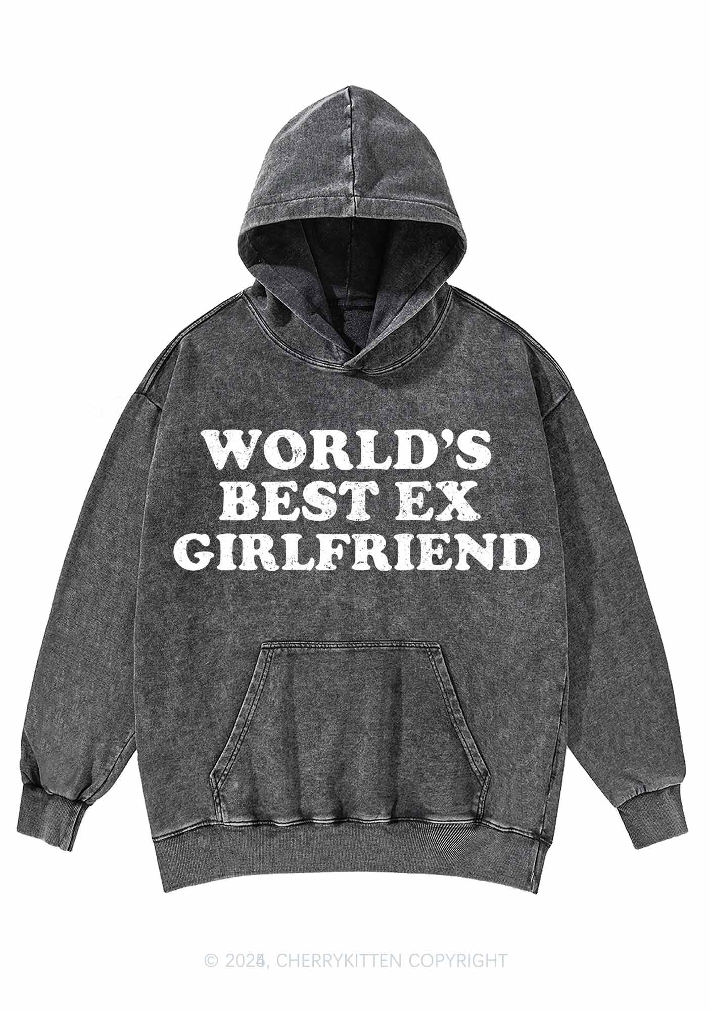 Best Ex Girlfriend Y2K Washed Hoodie Cherrykitten