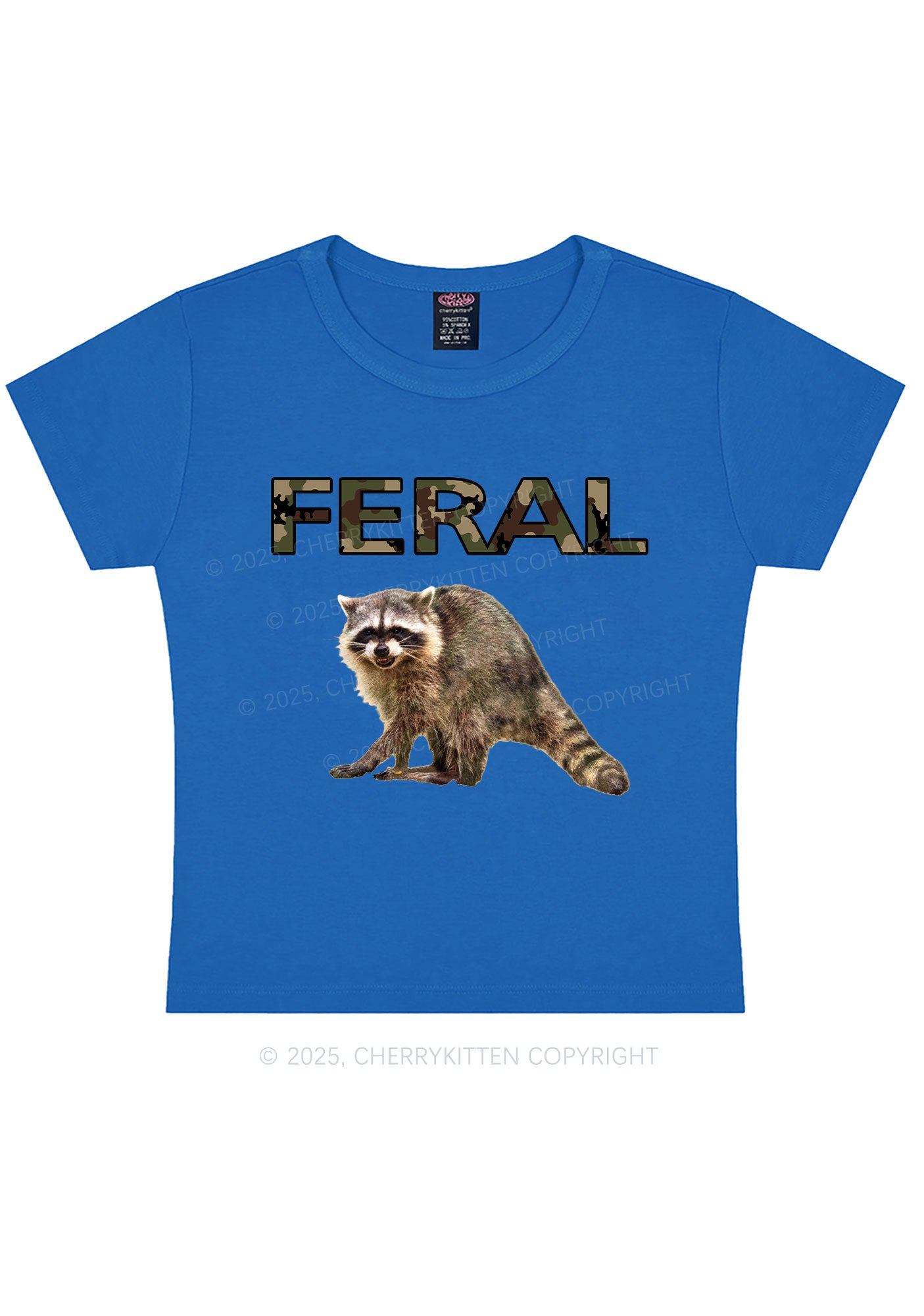Feral Raccoon Y2K Baby Tee Cherrykitten