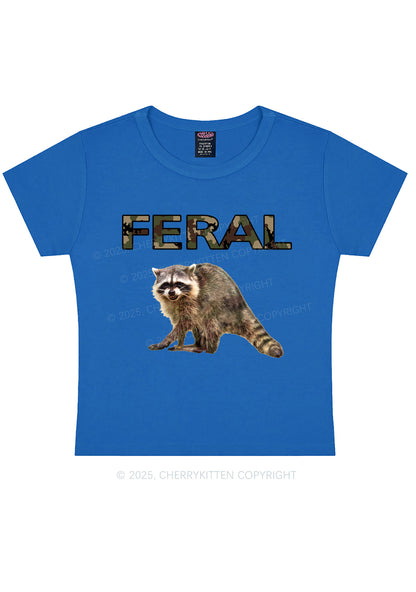 Feral Raccoon Y2K Baby Tee Cherrykitten