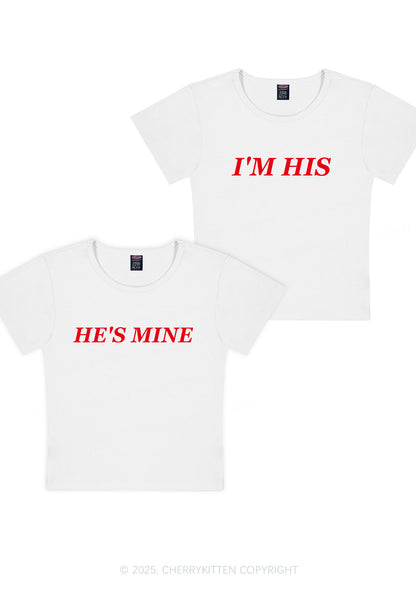 Hes Mine Im His Y2K Valentine's Day Baby Tee Cherrykitten