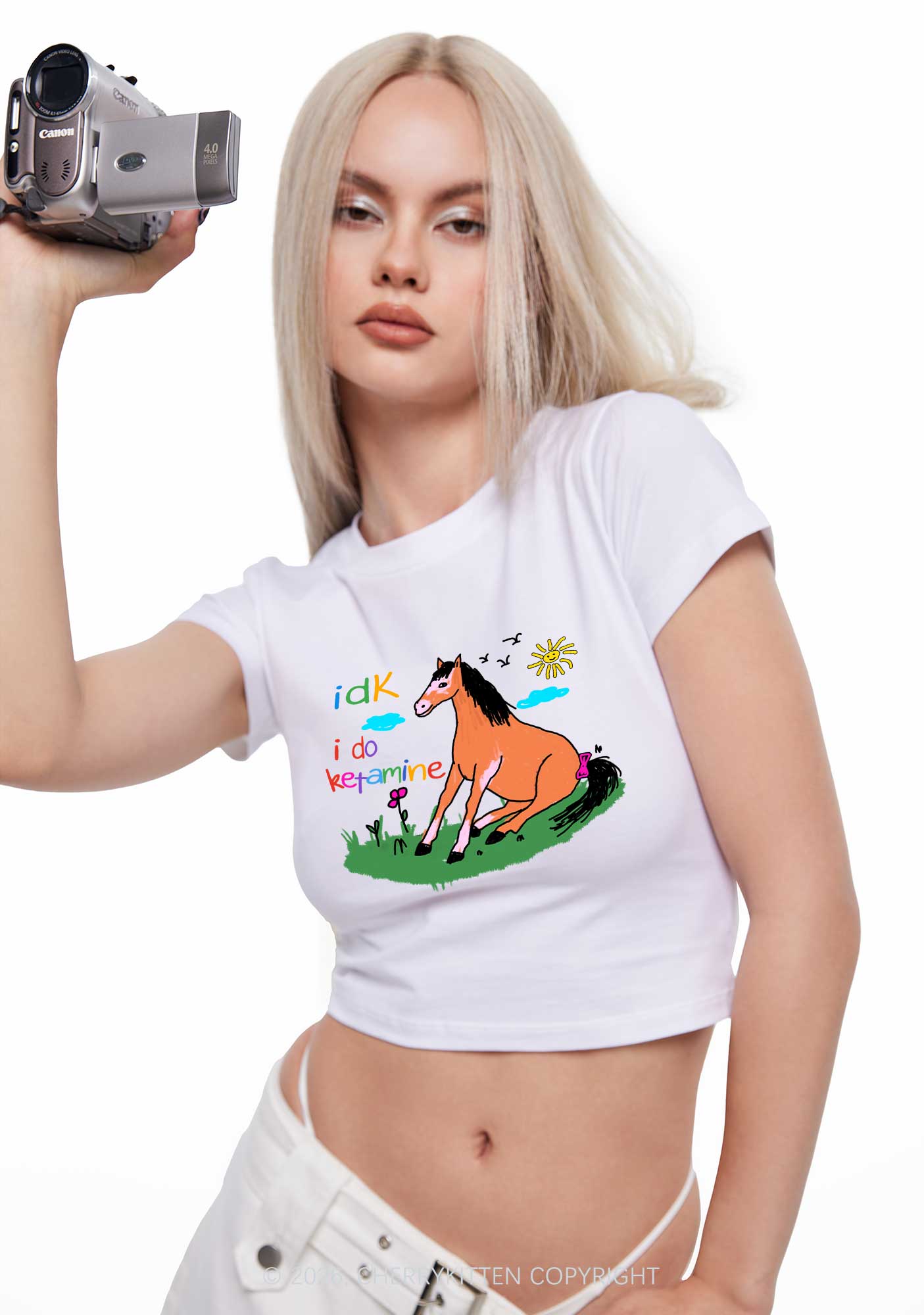 I Do kxxamine Y2K Baby Tee Cherrykitten