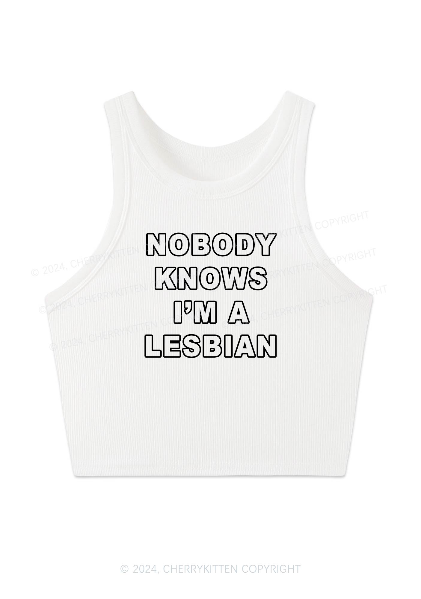 I'm A Lesbian Y2K Crop Tank Top Cherrykitten